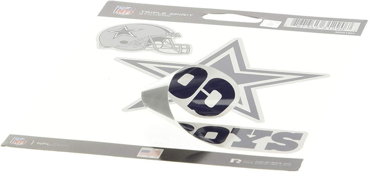 NFL Dallas Cowboys Die Cut 3-Piece Triple Spirit Sticker Sheet