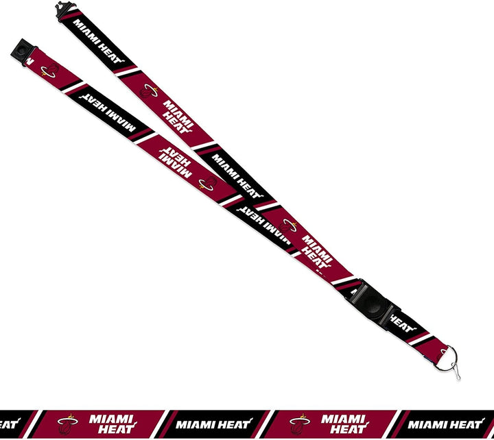 Miami Heat Premium Lanyard Keychain 18 Inch Button Clip Safety Breakaway