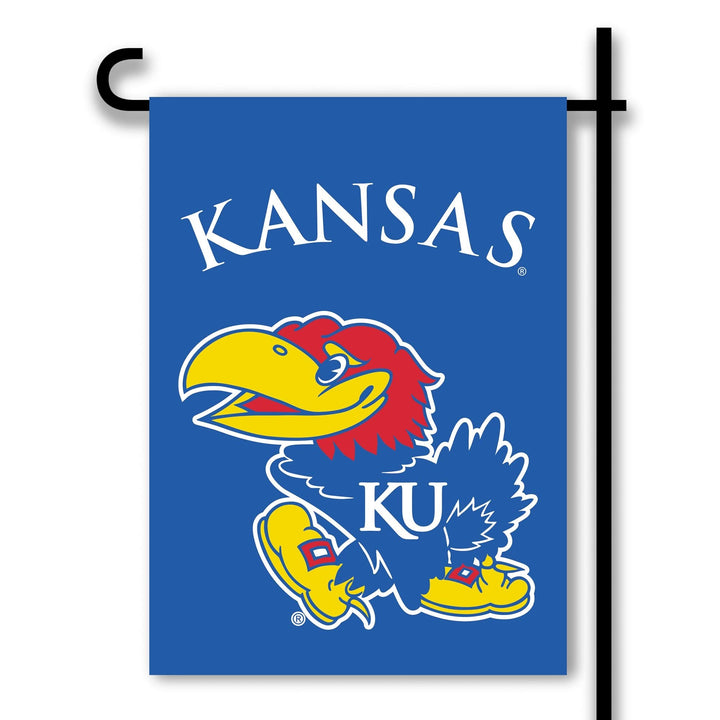 University of Kansas Jayhawks Premium Double Sided Garden Flag, Country Design, 13x18 Inch, Display Pole Sold Separately
