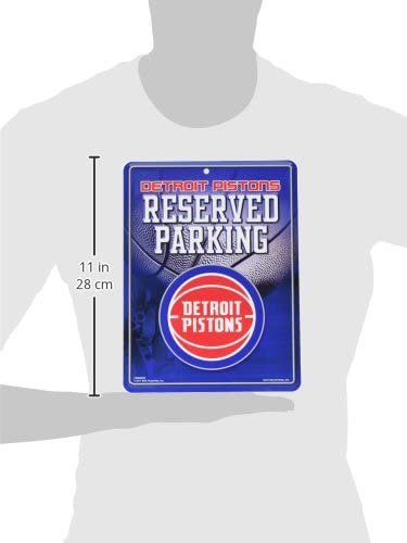 Detroit Pistons 8x11 Inch Metal Parking Sign