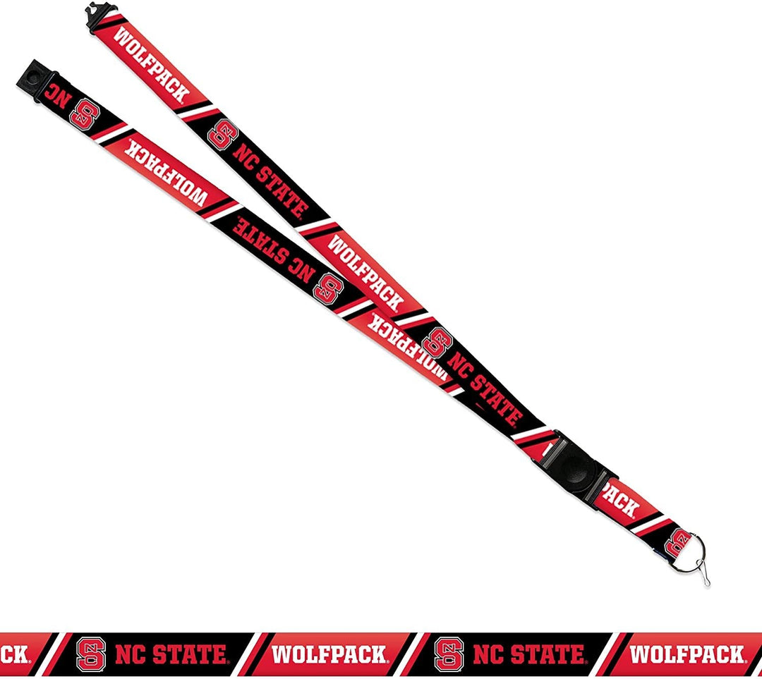 Rico Industries NCAA North Carolina State Wolfpack Lanyard Officially Licensed - Double Sided Print, Great for Any Fan & Student. Detachable Buckle. Safe, Functional, and Light Weight