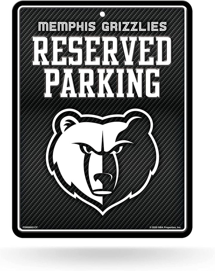 Memphis Grizzlies Metal Parking Novelty Wall Sign 8.5 x 11 Inch Carbon Fiber Design