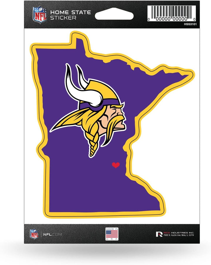 Minnesota Vikings 5 Inch Sticker Decal, Home State Design, Flat Vinyl, Full Adhesive Backing