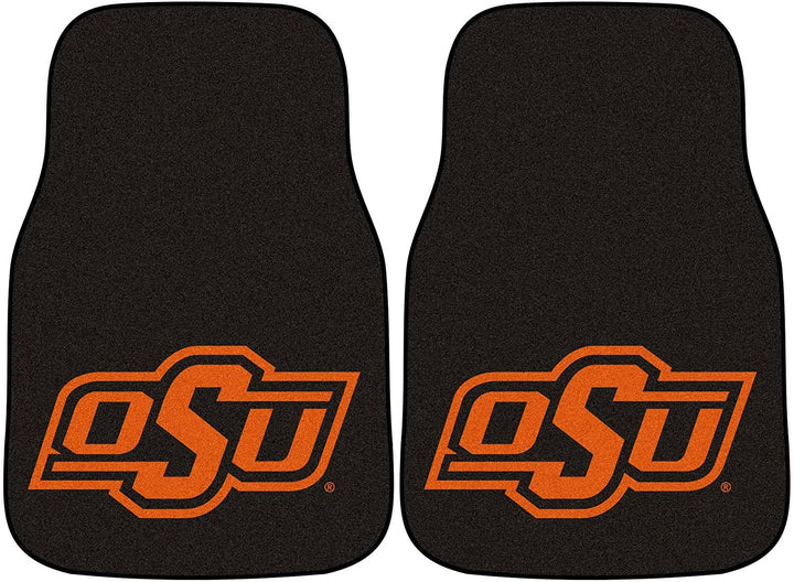 Oklahoma State University Cowboys Front Floor Mats, Carpet Car Set, 18x27 Inch, Nylon, Set of 2