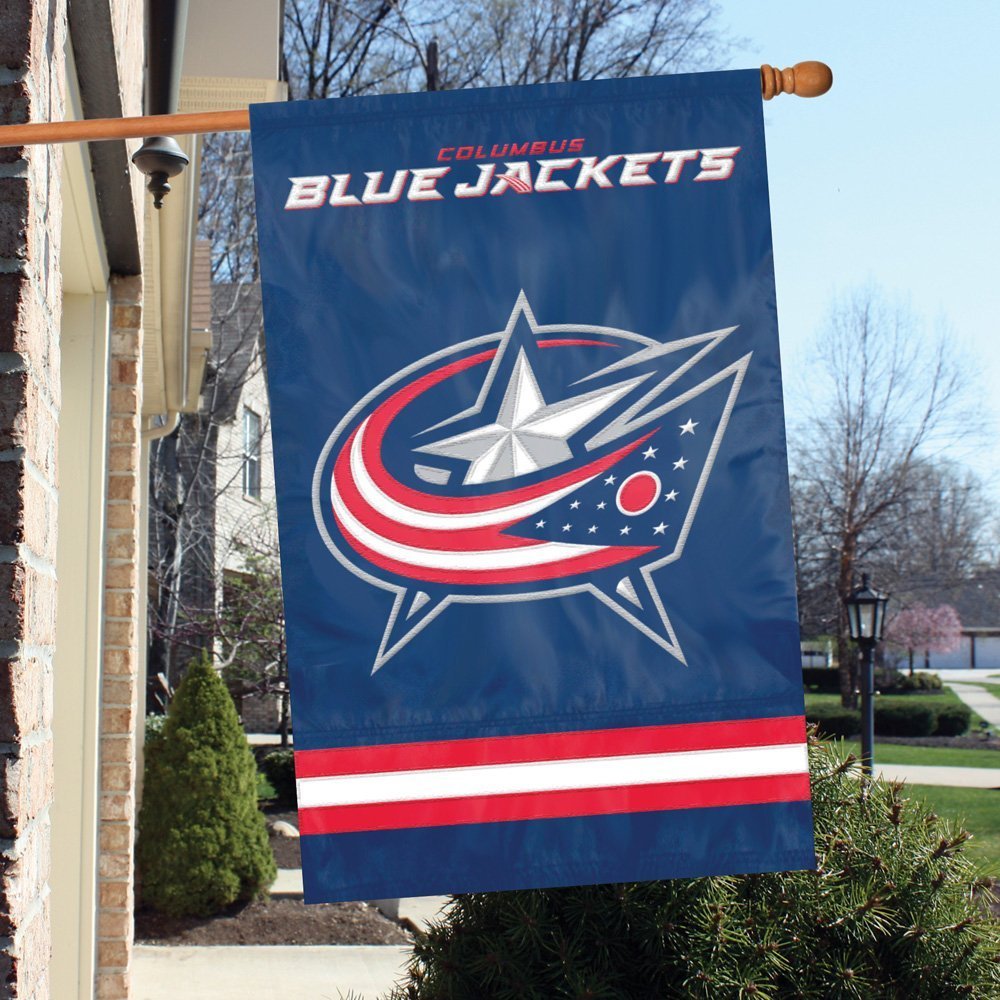 NHL 2-Sided Appliqué Banner Flag, Columbus Blue Jackets