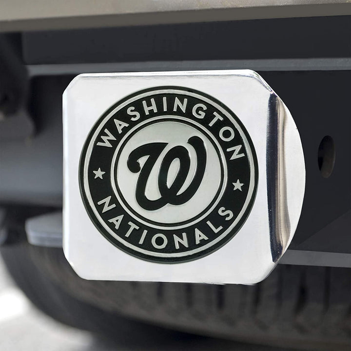 Washington Nationals Hitch Cover Solid Metal with Raised Chrome Metal Emblem 2" Square Type III