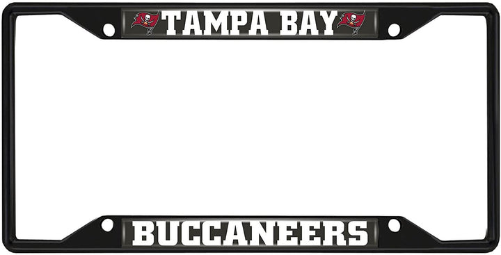 Tampa Bay Buccaneers Black Metal License Plate Frame Tag Cover
