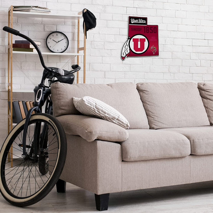 Utah Running Utes Pennant State Shape 18 Inch Soft Felt University of