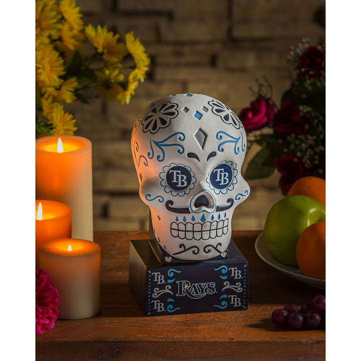 Tampa Bay Rays 10 Inch Sugar Skull Outdoor Statue Decoration Good Luck