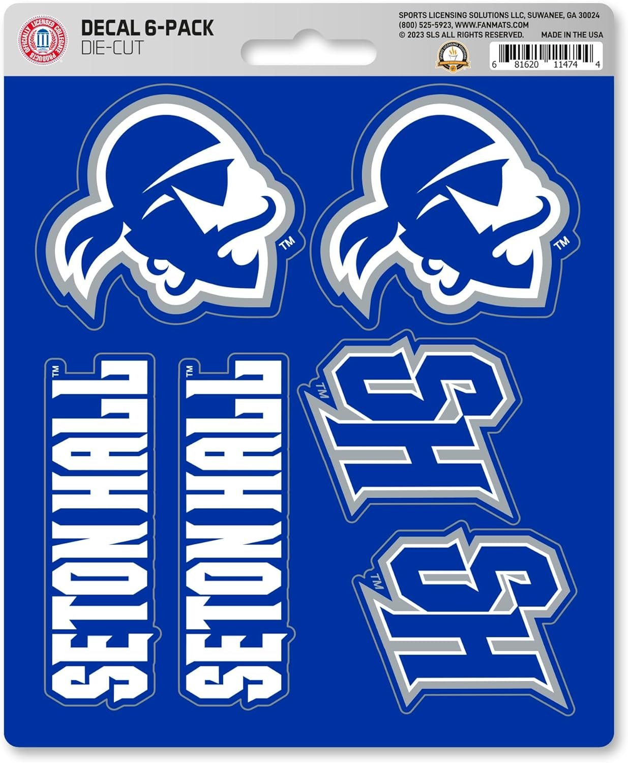 Seton Hall University Pirates 6-Piece Decal Sticker Set, 5x6 Inch Shee ...
