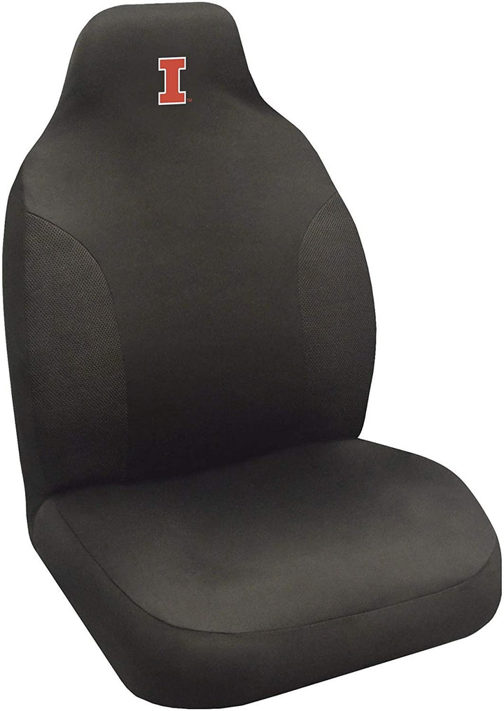 Illinois Illini Bucket Auto Seat Cover 48x20 Inch Elastic