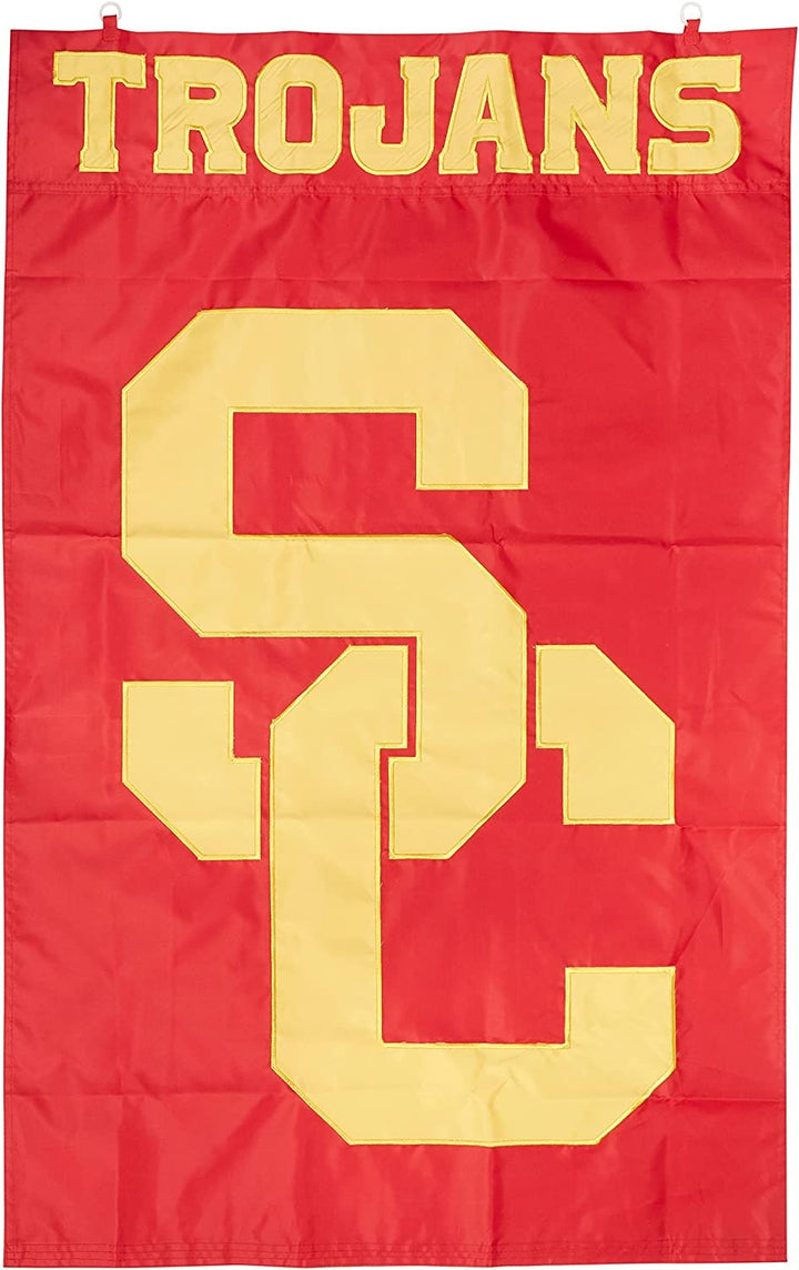 USC Trojans Double Sided Banner Flag Embroidered Applique 44x28 Inch