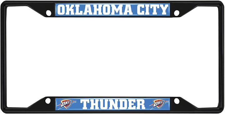 FANMATS 31336 Oklahoma City Thunder Metal License Plate Frame Black Finish