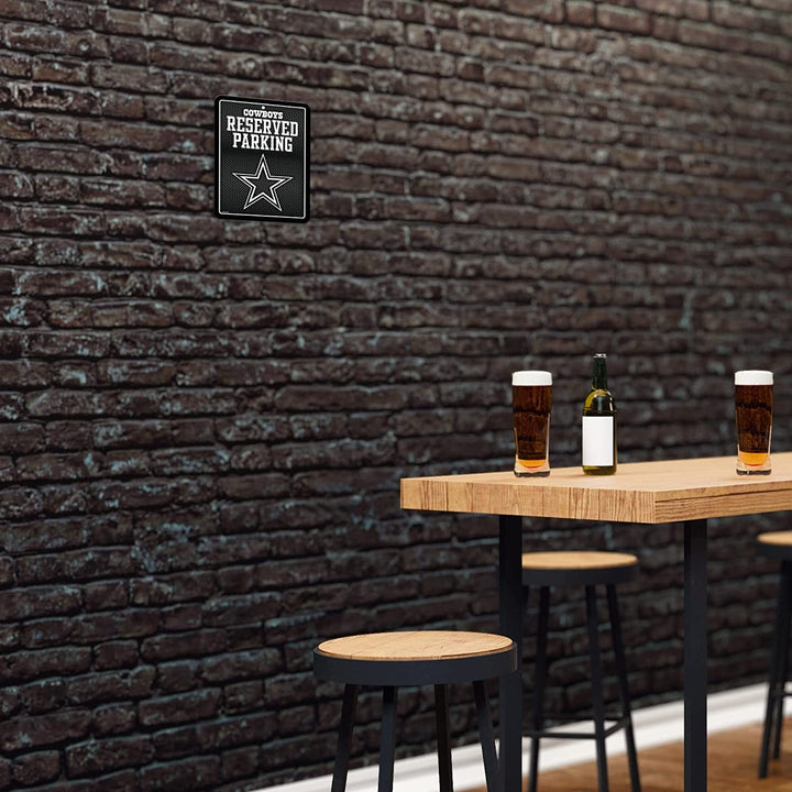 Dallas Cowboys Metal Parking Novelty Wall Sign 8.5 x 11 Inch Carbon Fiber Design