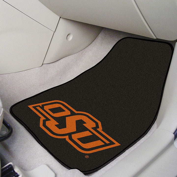 Oklahoma State University Cowboys Front Floor Mats, Carpet Car Set, 18x27 Inch, Nylon, Set of 2