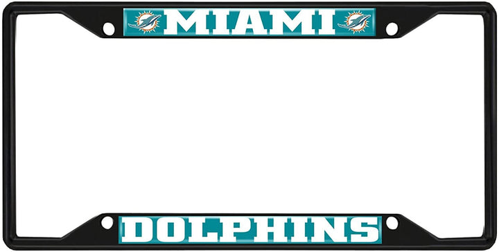 Fanmats NFL Miami Dolphins Black Metal License Plate Frame