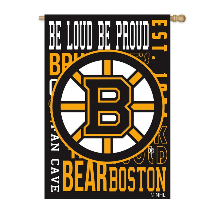 Boston Bruins Premium Garden Flag Banner, Double Sided, Linen, Fan Rules, 13x18 Inch