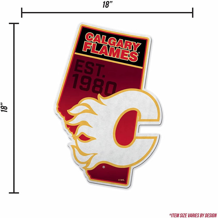 Calgary Flames 18" State Shape Pennant Soft Felt