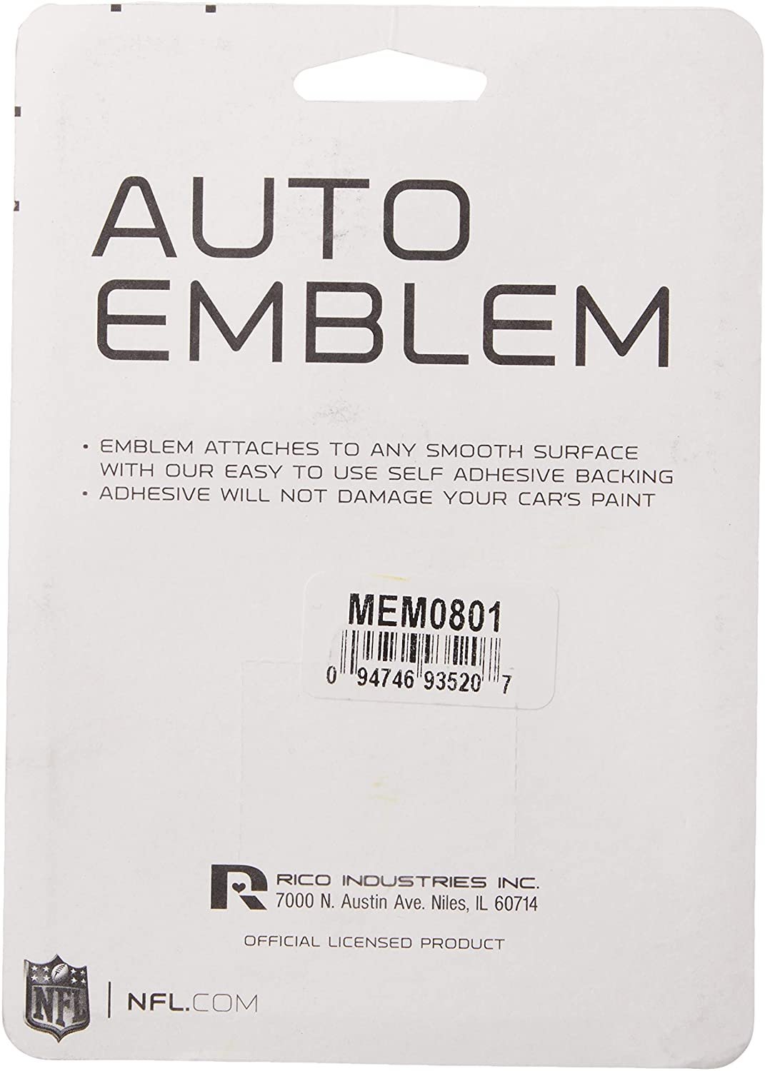 Carolina Panthers Auto Emblem, Silver Chrome Color, Raised Molded Plastic, 3.5 Inch, Adhesive Tape Backing