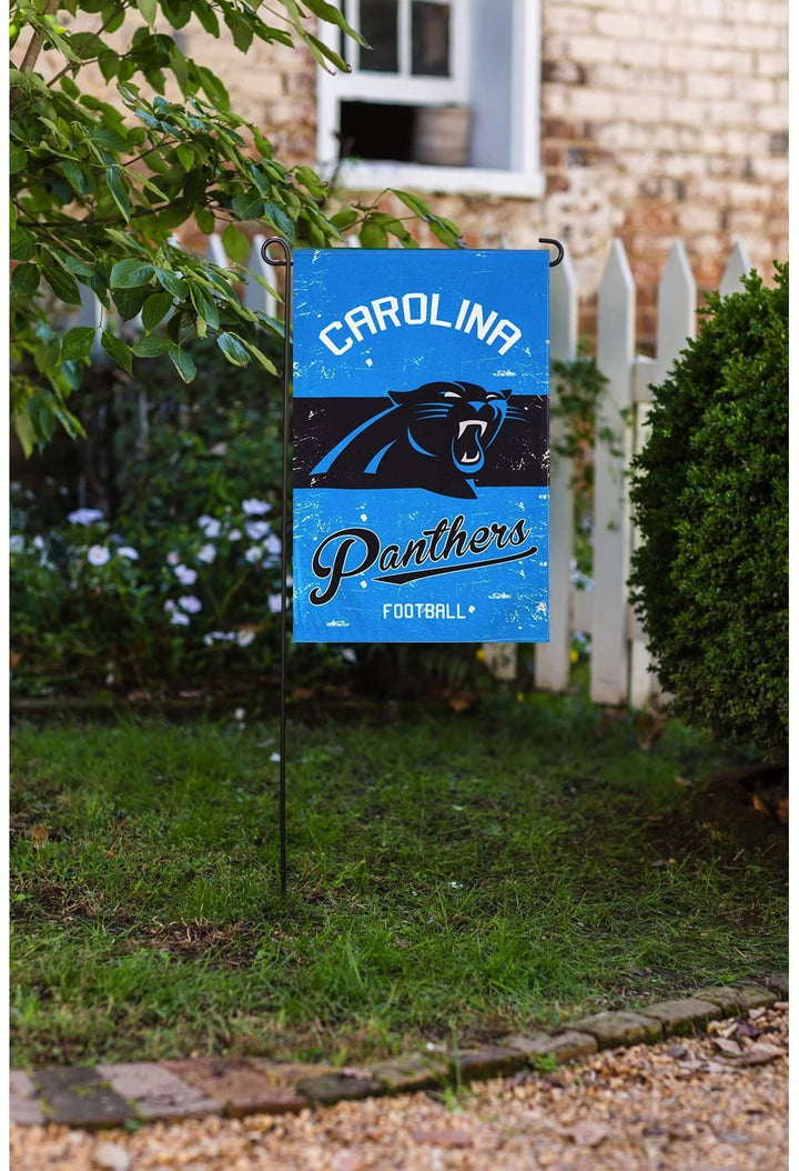 Carolina Panthers Premium Garden Flag Banner, Double Sided, Linen, Vintage Style, 13x18 Inch