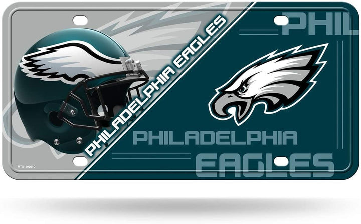 Philadelphia Eagles Metal Auto Tag License Plate, Split Design, 6x12 Inch