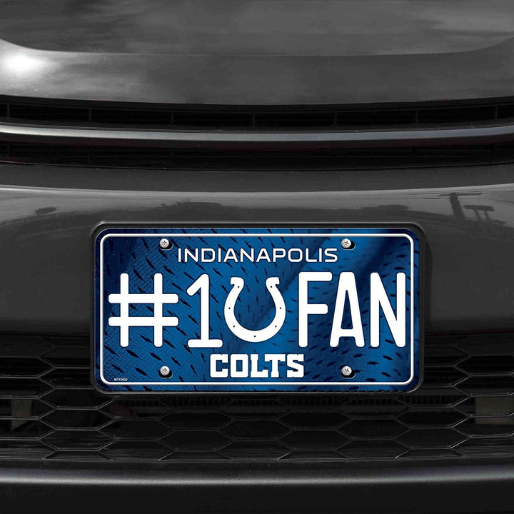 Indianapolis Colts Metal Auto Tag License Plate, #1 Fan Design, 12x6 Inch