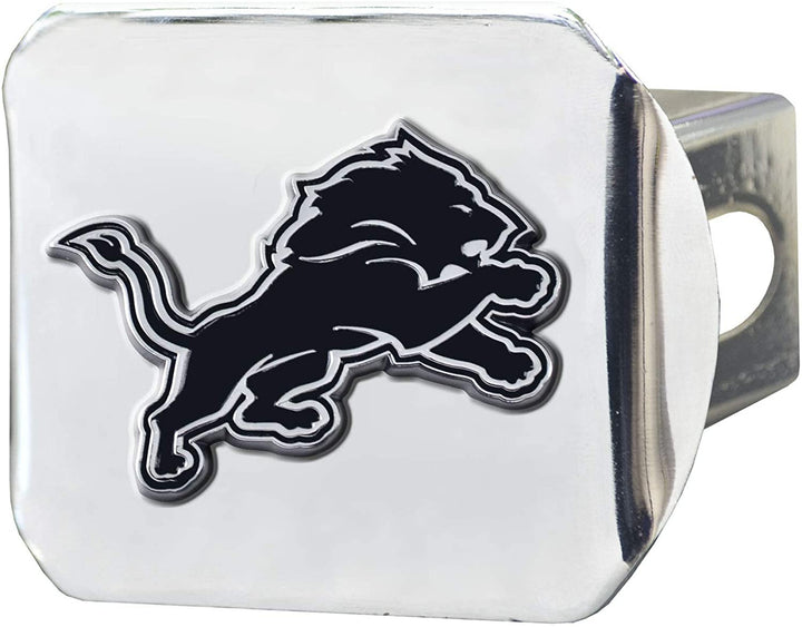 Detroit Lions Hitch Cover Solid Metal with Raised Chrome Metal Emblem 2" Square Type III
