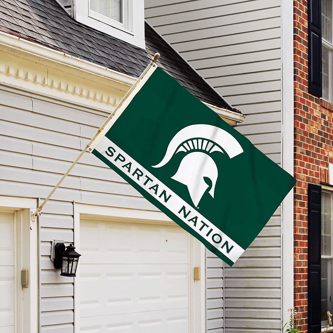 Michigan State University Spartans Premium 3x5 Feet Flag Banner, Nation Design, Metal Grommets, Outdoor Use, Single Sided