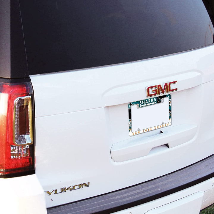 Tampa Bay Lightning Metal License Plate Frame Chrome Tag Cover Carbon Fiber Design 6x12 Inch