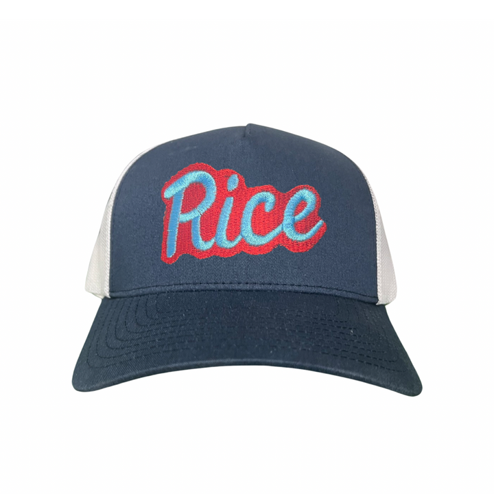 Rice Owls Rice Retro Script Embroidered Hats / Rice0045 / MM