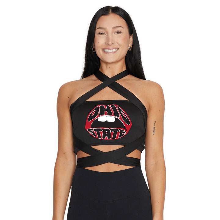 Ohio State OSU Buckeyes Black Multi Way Bandeau Top