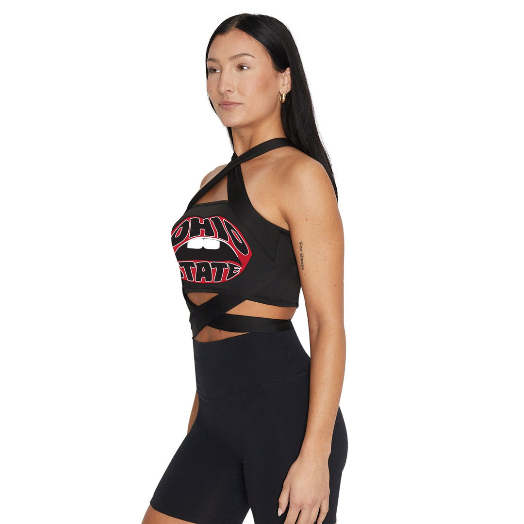 Ohio State OSU Buckeyes Black Multi Way Bandeau Top