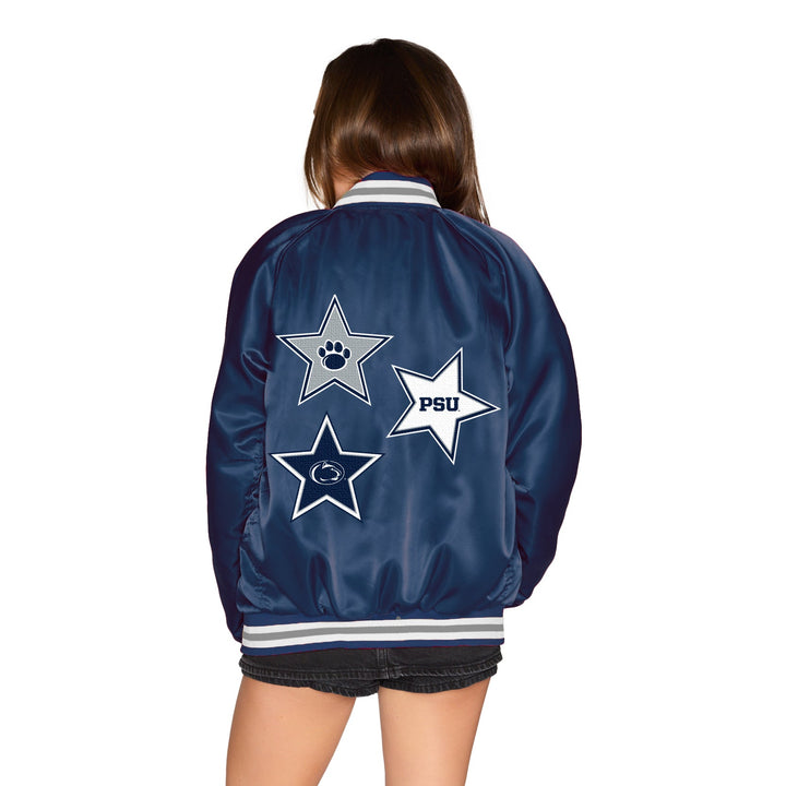 Penn State Satin Letterman Bomber Jacket