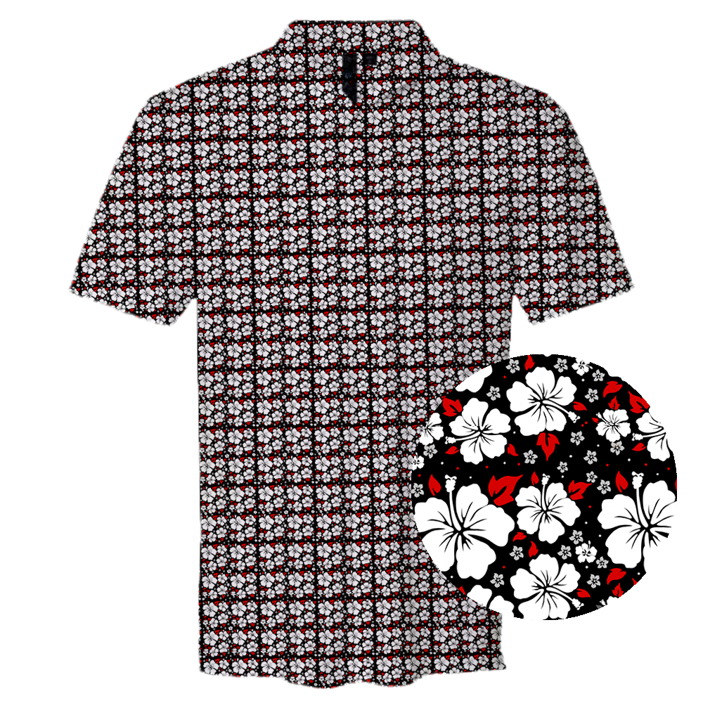 Hawaiian Black White Red Polo / Last Stand / KC / Pre Sale