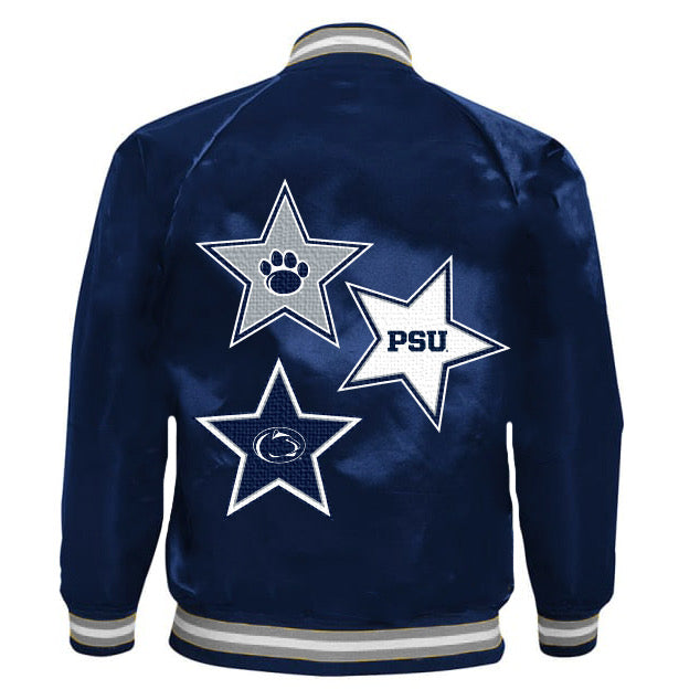 Penn State Satin Letterman Bomber Jacket