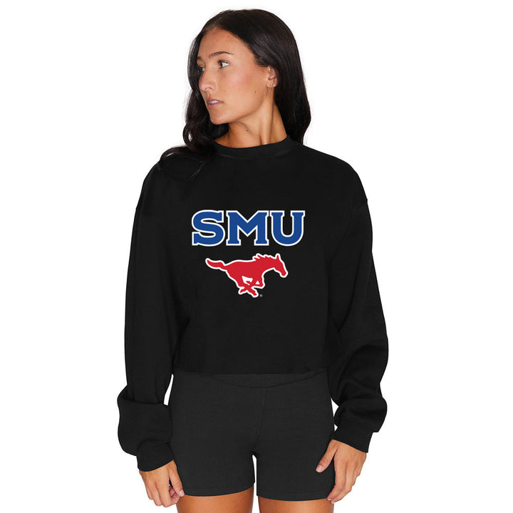 SMU Mustangs Black Crewneck