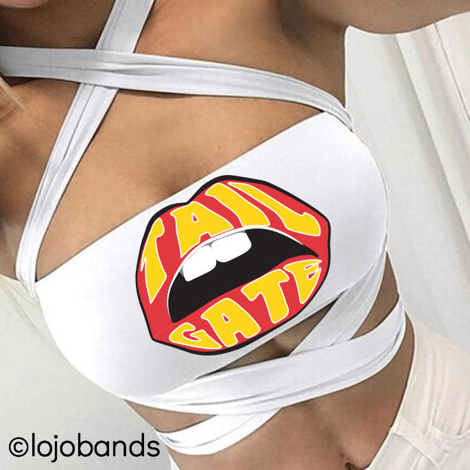 Tailgate Lips White Multiway Bandeau