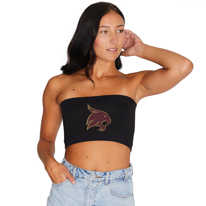 Texas State Black Bandeau Top