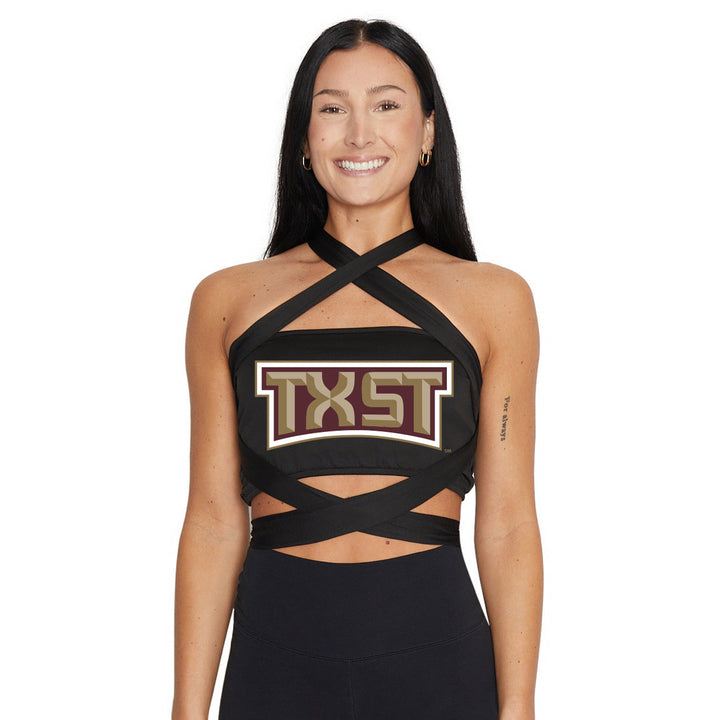 Texas State Black Multi Way Bandeau Top