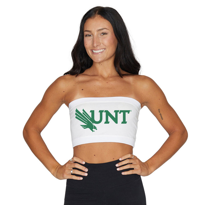 North Texas Mean Green White Bandeau Top