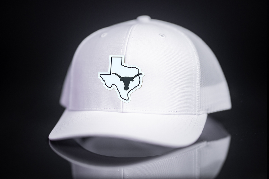 Texas Longhorns Black White Steer Head State Rubber Patch / Hats / 235 / UT9064 / MM
