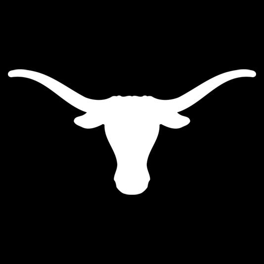 190 - black square white longhorn label