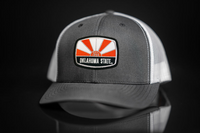 Oklahoma State / Oklahoma State Sunrise Square Patch / Curved Bill Mesh Snapback / 134 / OKSTATE003