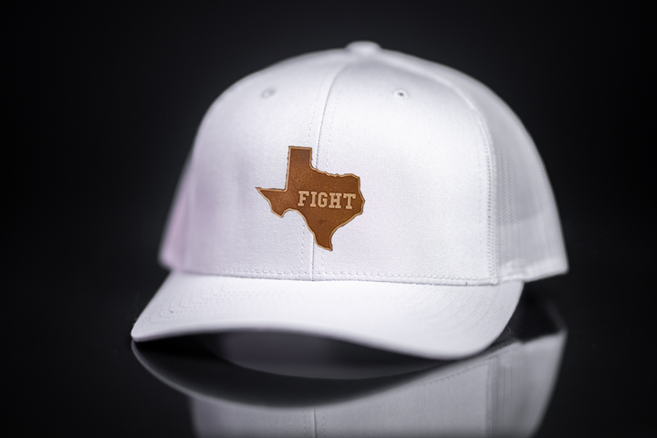 Texas Longhorns / State of Texas Fight Leather Patch / Curved Bill Mesh Snapback - 074