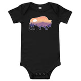 Last Stand / Bison Mountain Sunset / Baby short sleeve one piece / MM