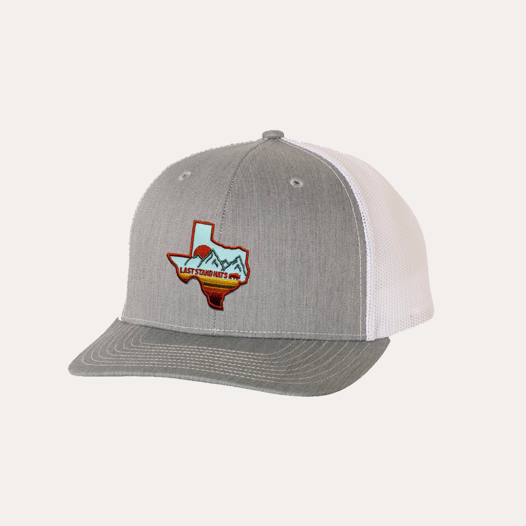 Last Stand Texas Mountains Orange / Curved Bill Trucker - 052