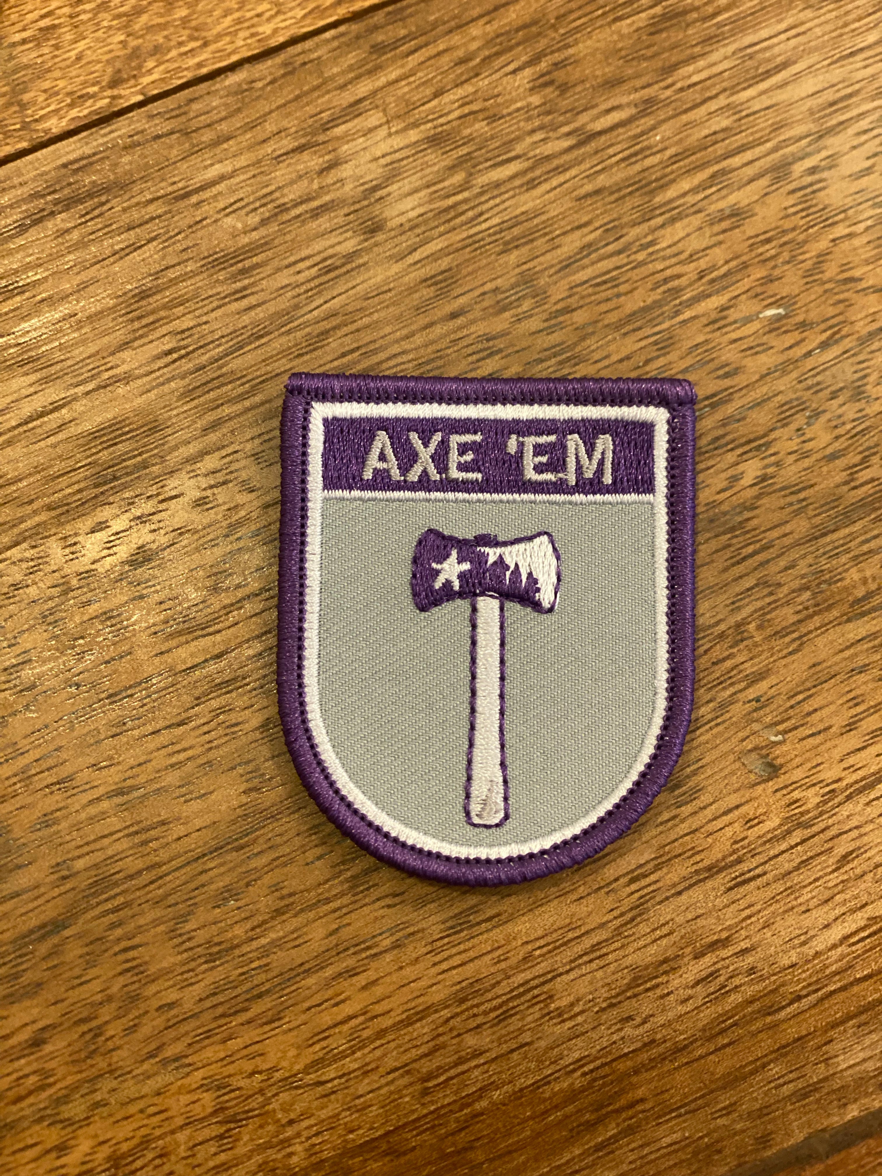 100 - SFA Axe’em axe shield patch – Last Stand Hats
