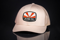 Oklahoma State / Oklahoma State Sunrise Square Patch / Curved Bill Mesh Snapback / 134 / OKSTATE003