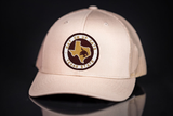 Texas State / Eat Em Up Cats State of Texas Supercat Circle Patch / Curved Bill Trucker / TXST018 - 097