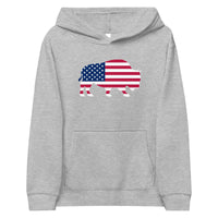 Last Stand / Bison American Flag / Kids fleece hoodie / MM
